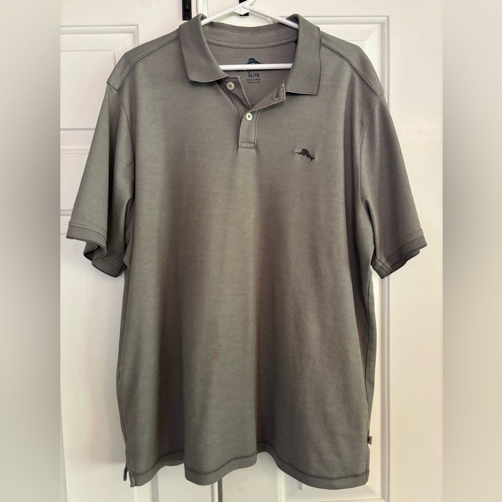 Tommy Bahama Men’s Gray Short Sleeve Polo/Golf Casual Shirt-size XL